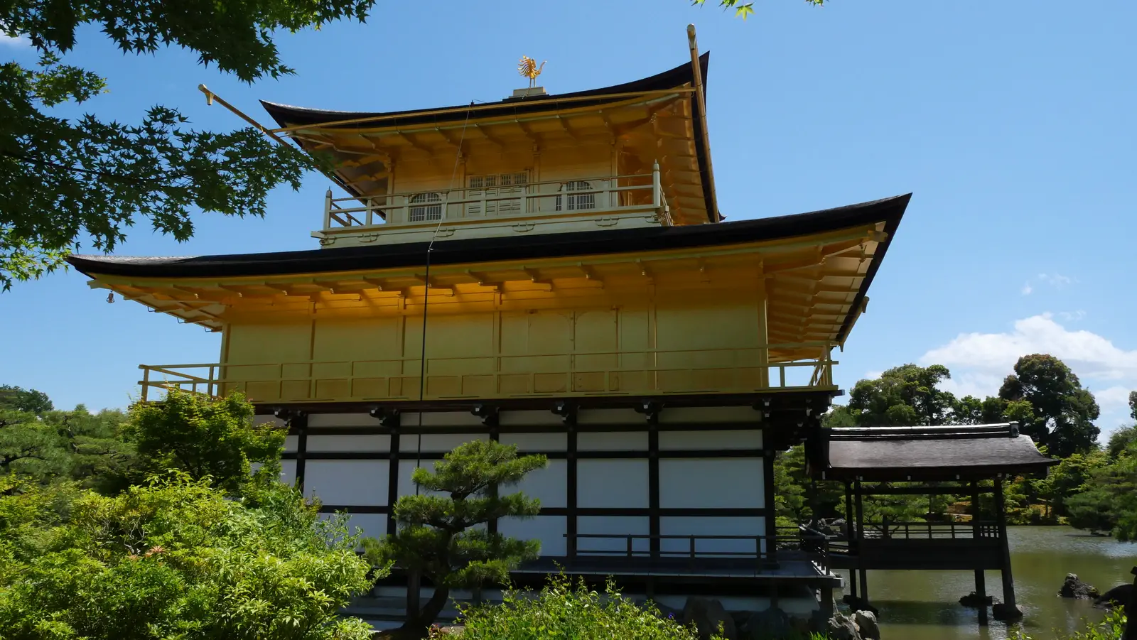 Vue arrière du temple Kinkaku-ji