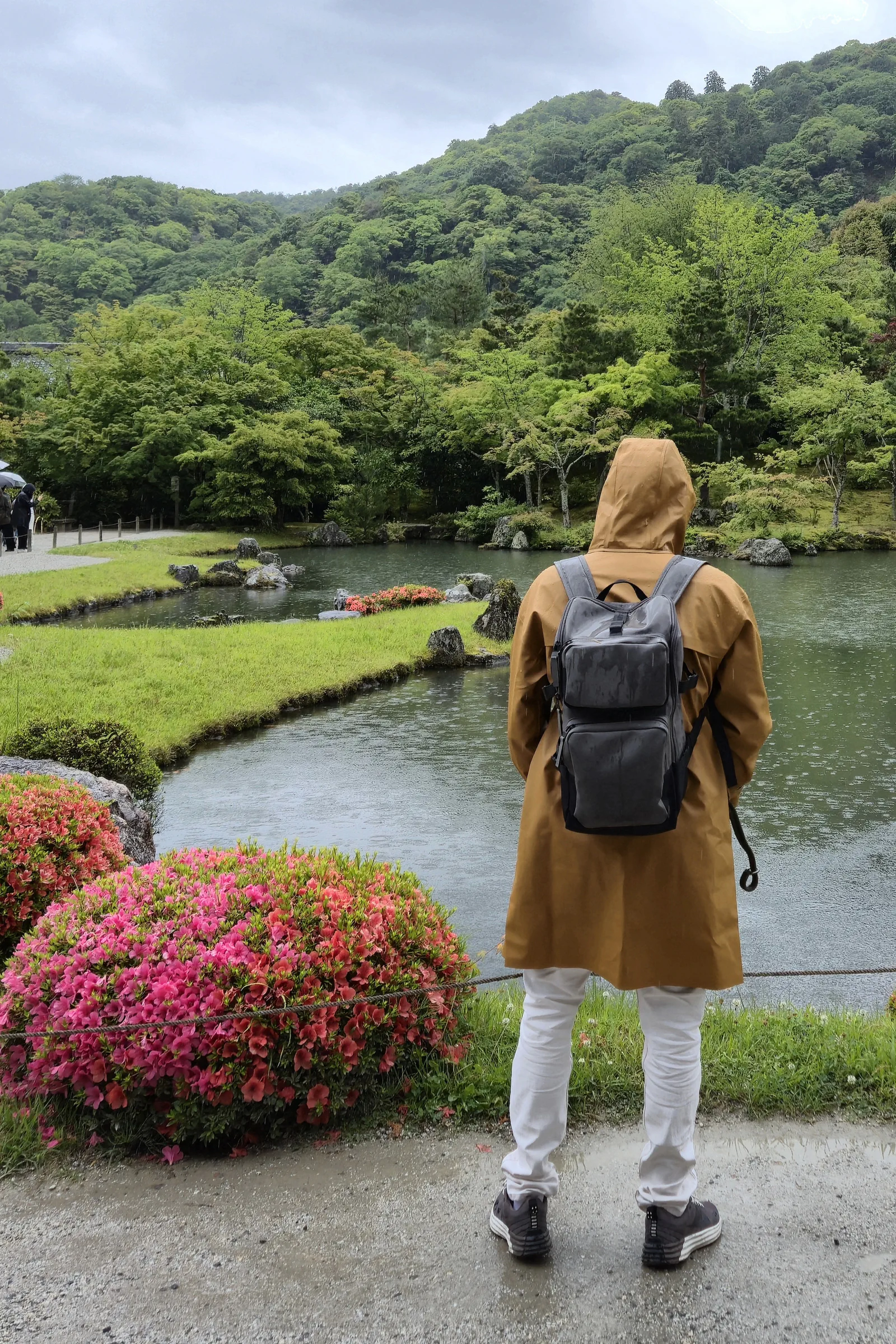 Jardins du temple Tenryū-ji sous la pluie